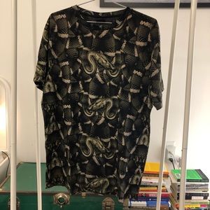 Marcelo Burlon: Green Snake Print T shirt